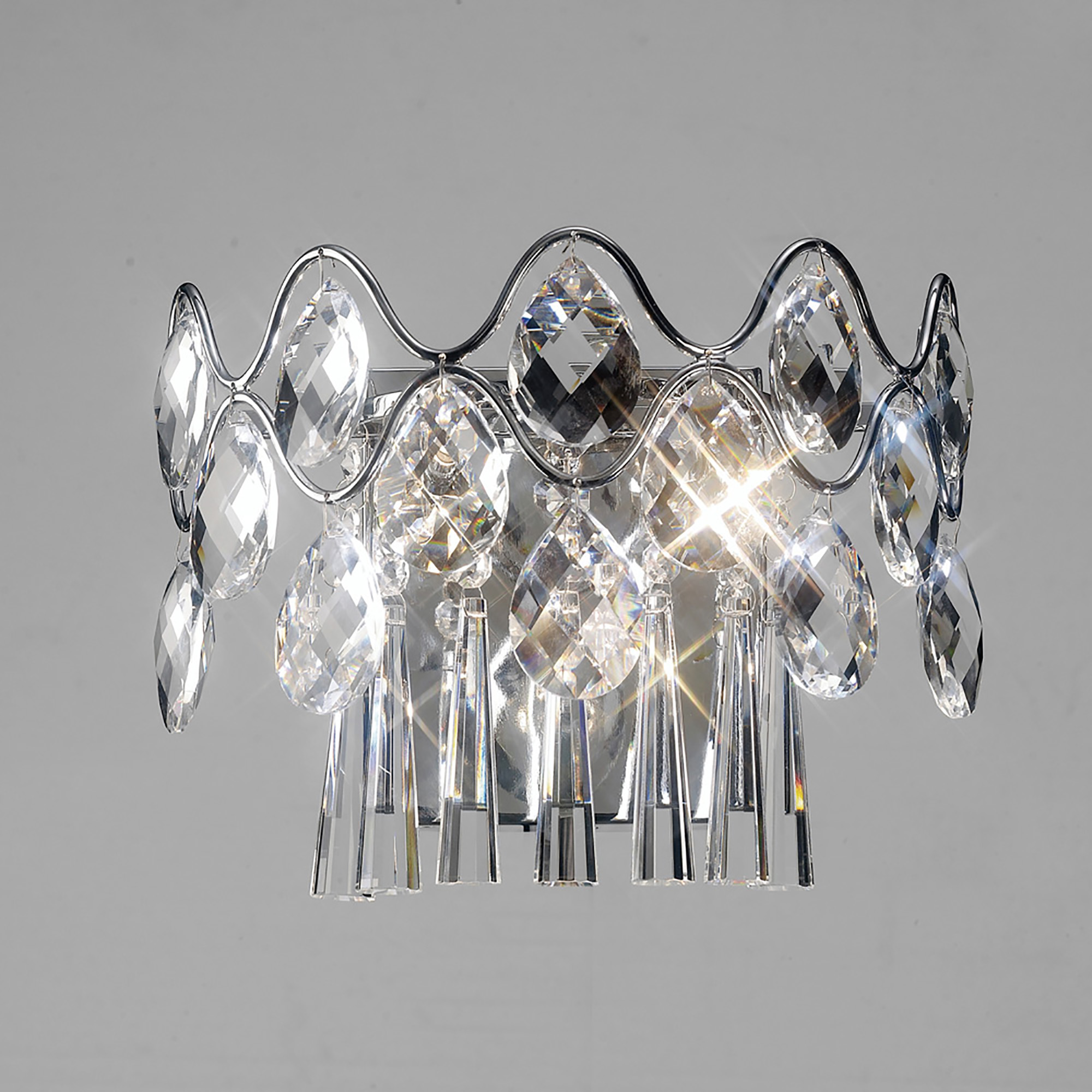 IL31060  Kenzie Crystal Switched Wall Lamp 3 Light